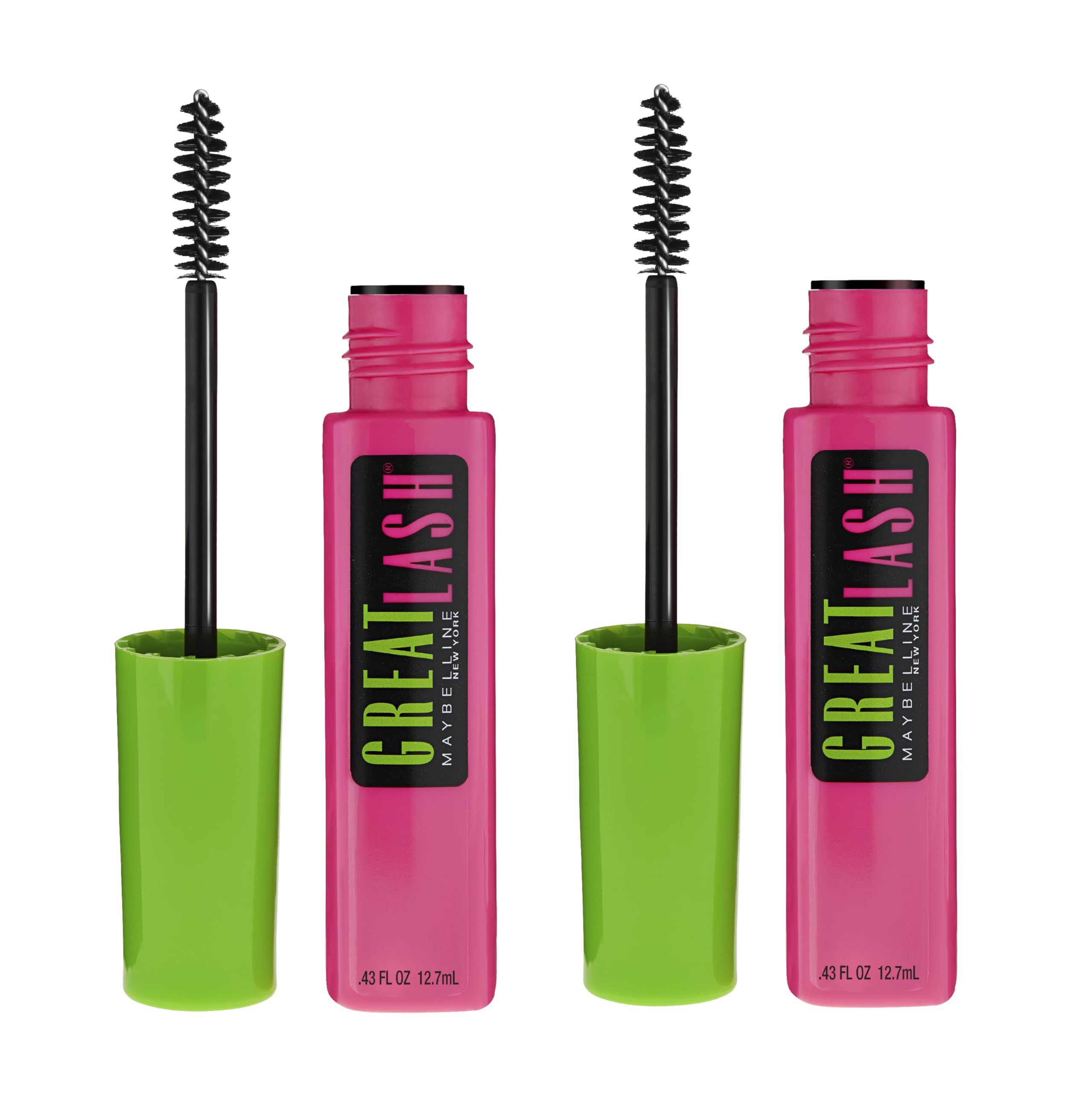 Maybelline Great Lash front packaging showing twin Very Black tubes for value
