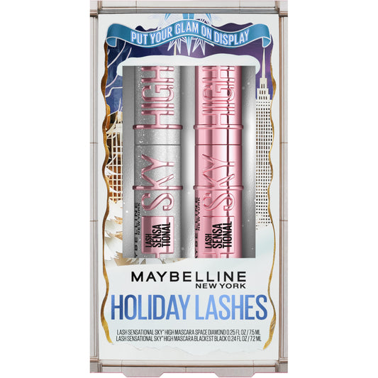 MAYBELLINE front packaging showing gift-ready holiday kit benefits