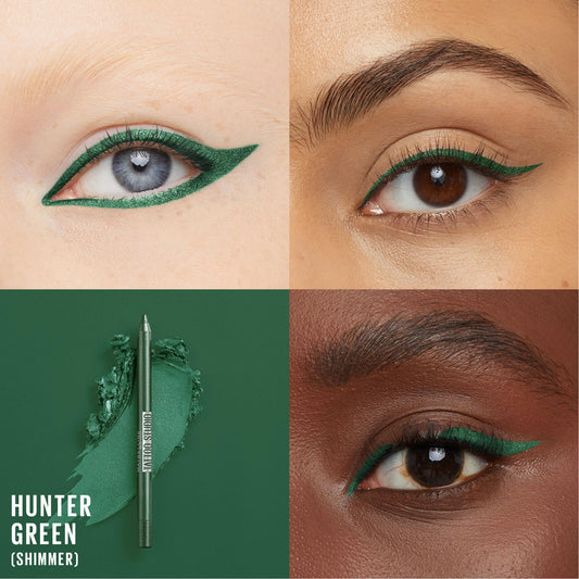 Maybelline hunter green sharpened tip close-up for precise lining