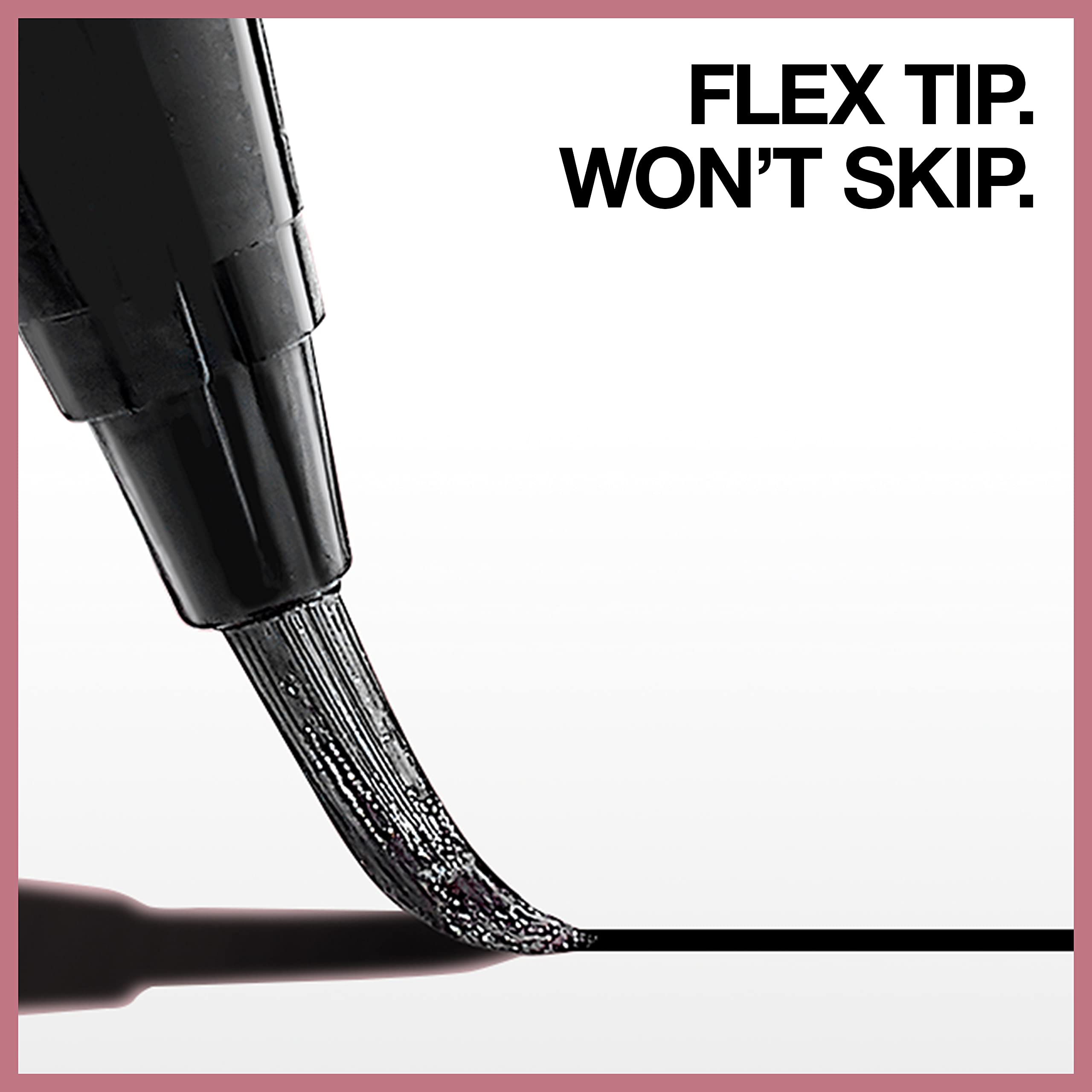 Maybelline flex tip close-up illustrating smooth glide and precise strokes