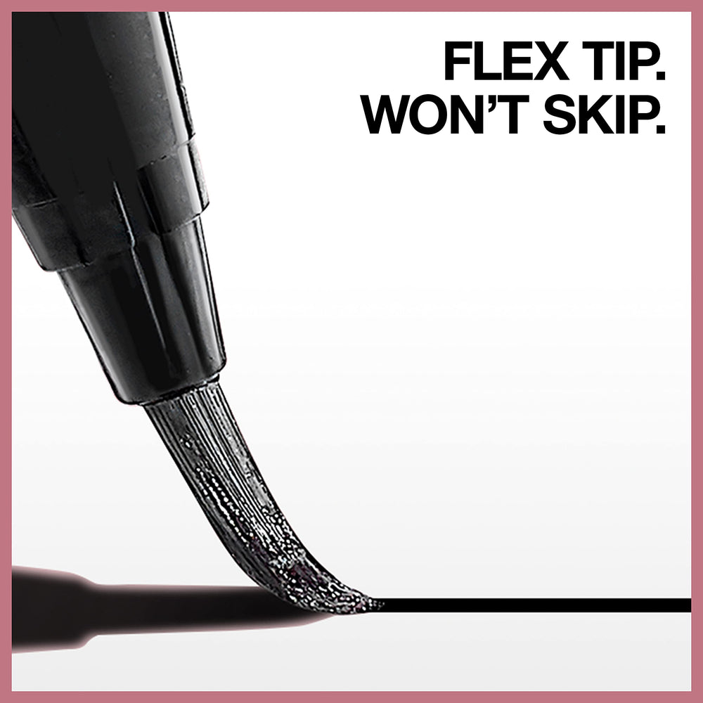 Maybelline flex tip close-up illustrating smooth glide and precise strokes