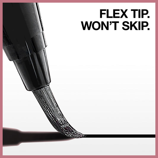 Maybelline flex tip close-up illustrating smooth glide and precise strokes