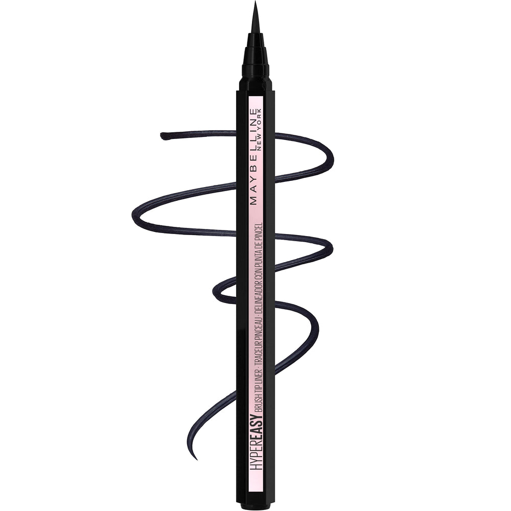 Maybelline Hyper Easy front packaging showing sleek pen and Pitch Black shade benefit precision