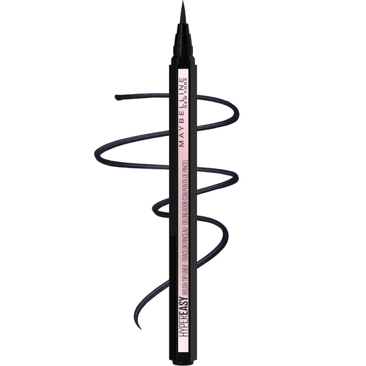Maybelline Hyper Easy front packaging showing sleek pen and Pitch Black shade benefit precision