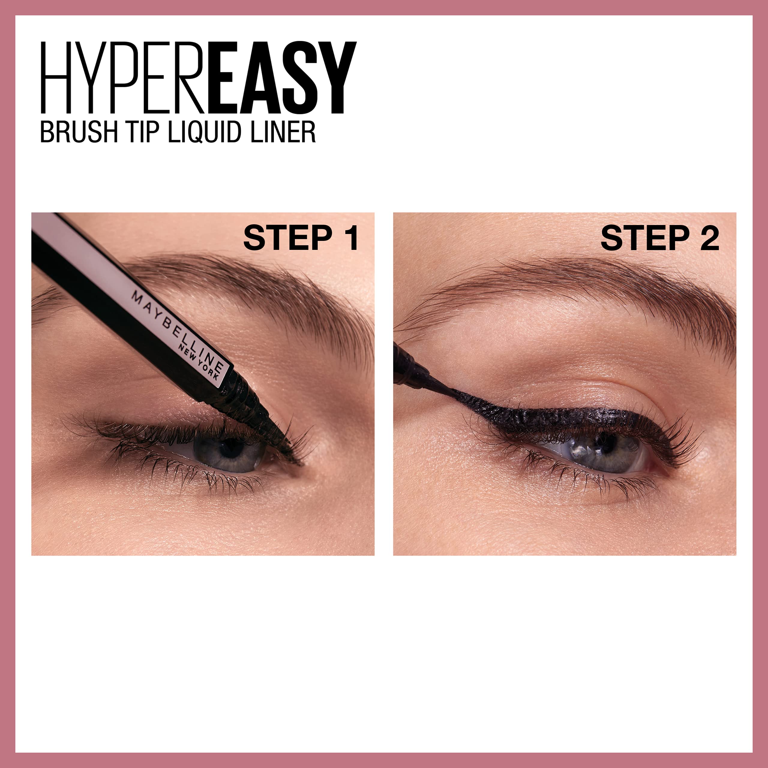 Maybelline Pitch Brown swatch showing satin pigment and buildable color