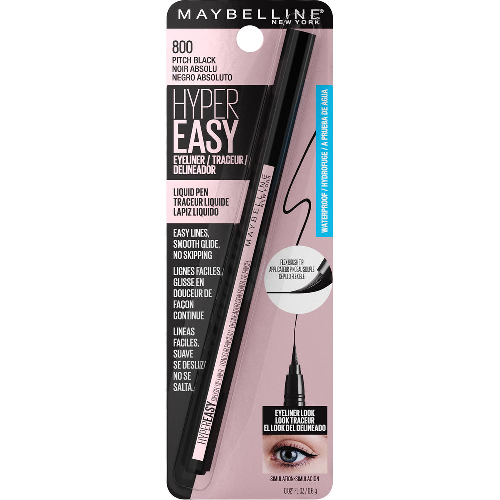 Maybelline Hyper Easy next to micellar water showing gentle removal option benefit
