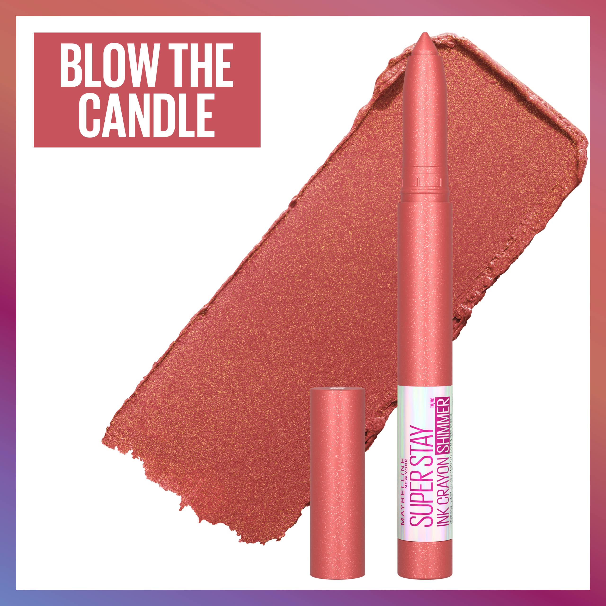 MAYBELLINE crayon tip close-up highlighting smooth texture and precise application