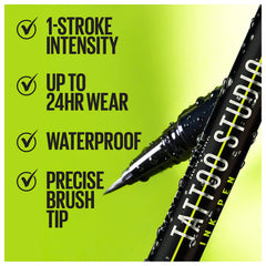 Maybelline ink pen brush-tip closeup for precise lines and smooth application benefit