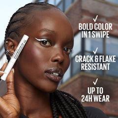 MAYBELLINE ink stroke on skin demonstrating rich pigment and smooth finish