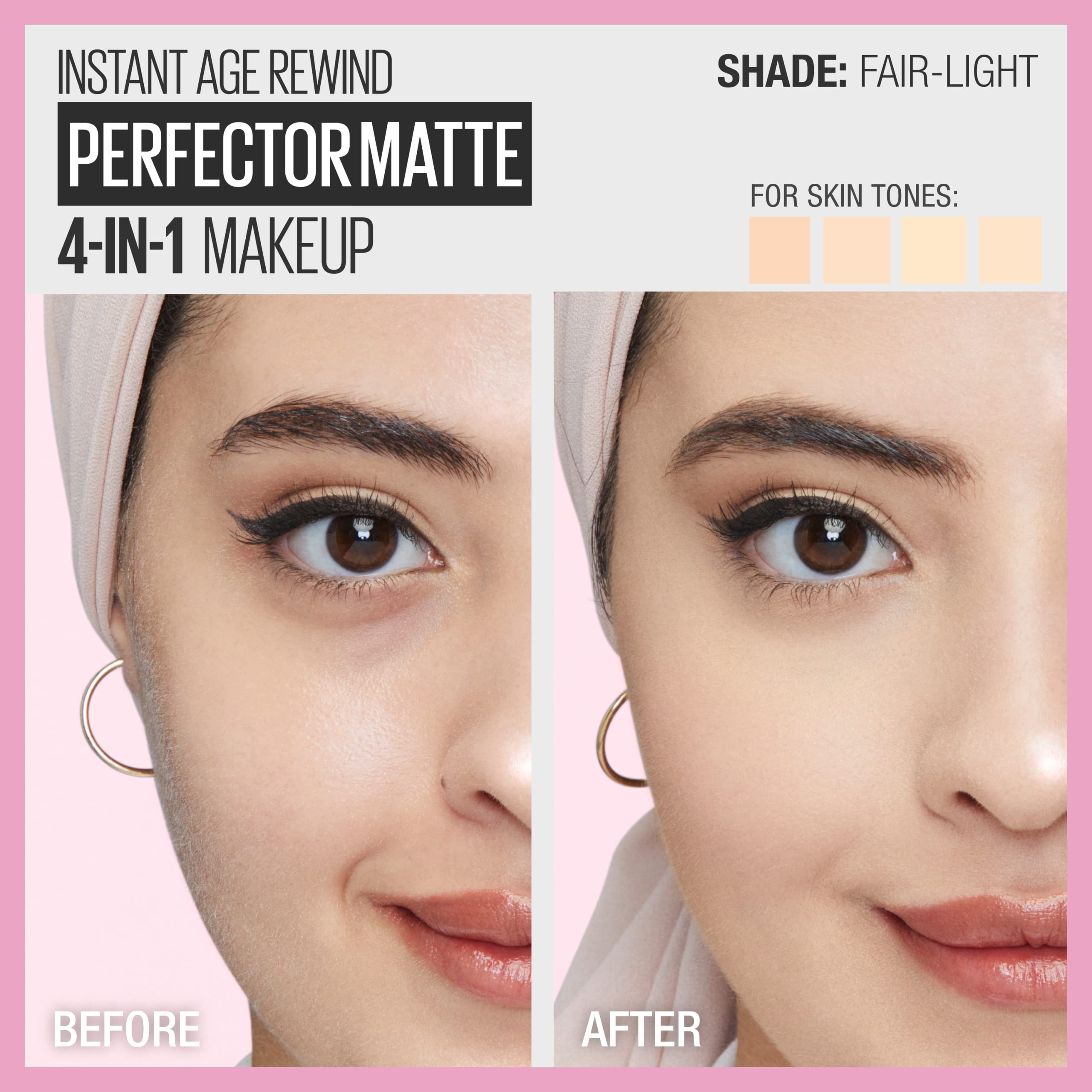 Maybelline Instant Age Rewind application with fingers for quick matte coverage