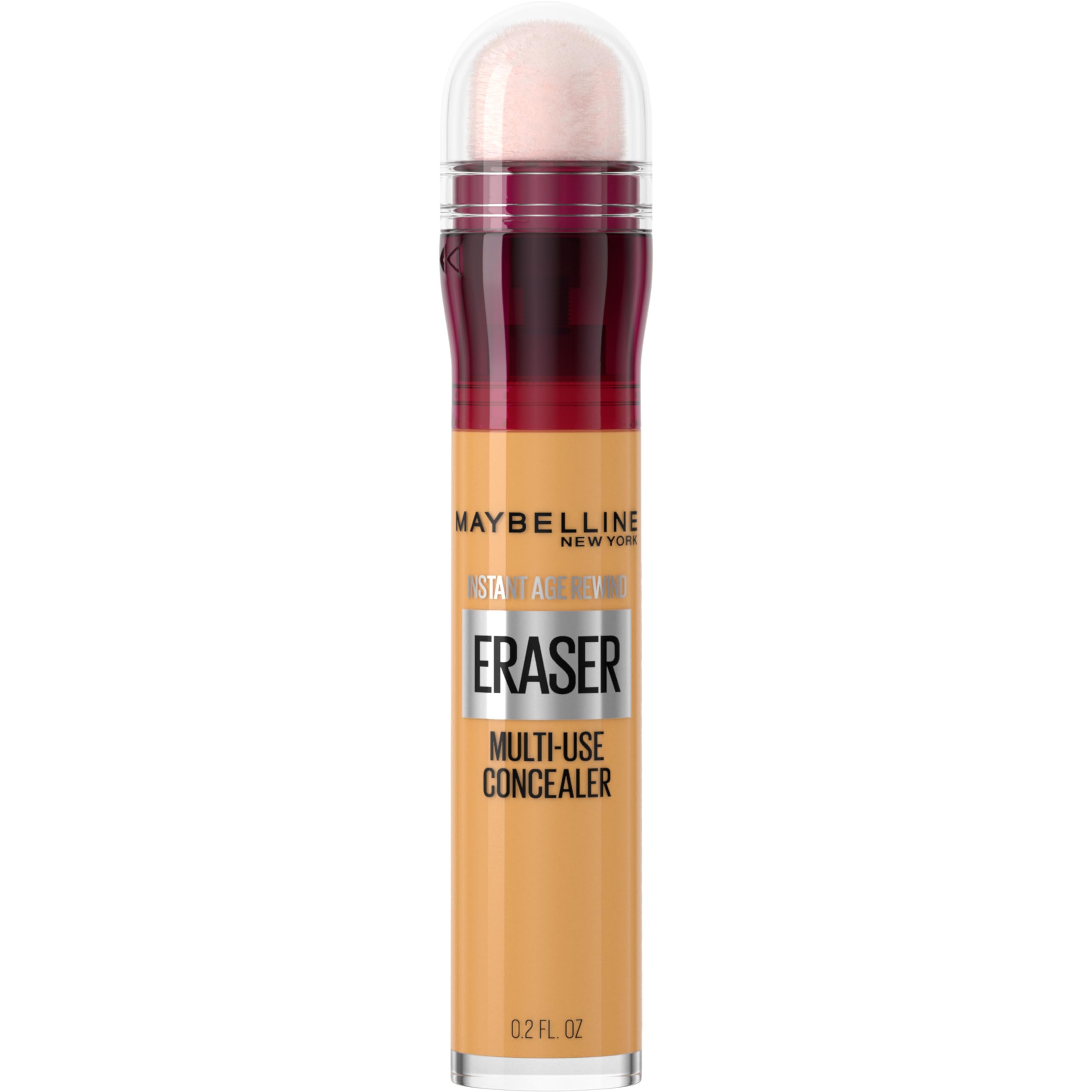 Maybelline front packaging showing compact concealer and applicator benefits quick use