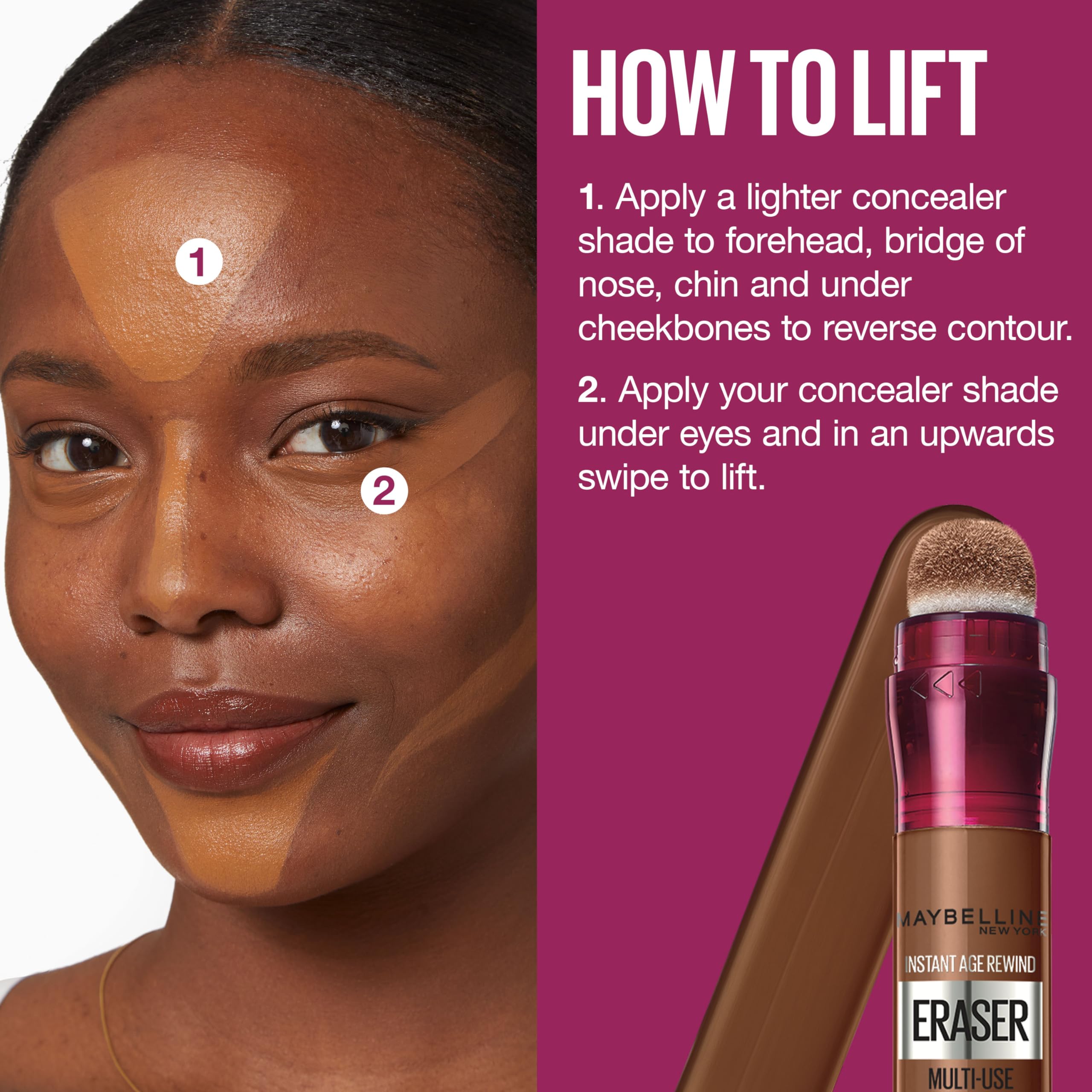 Maybelline concealer pictured next to foundation to create a full-face base