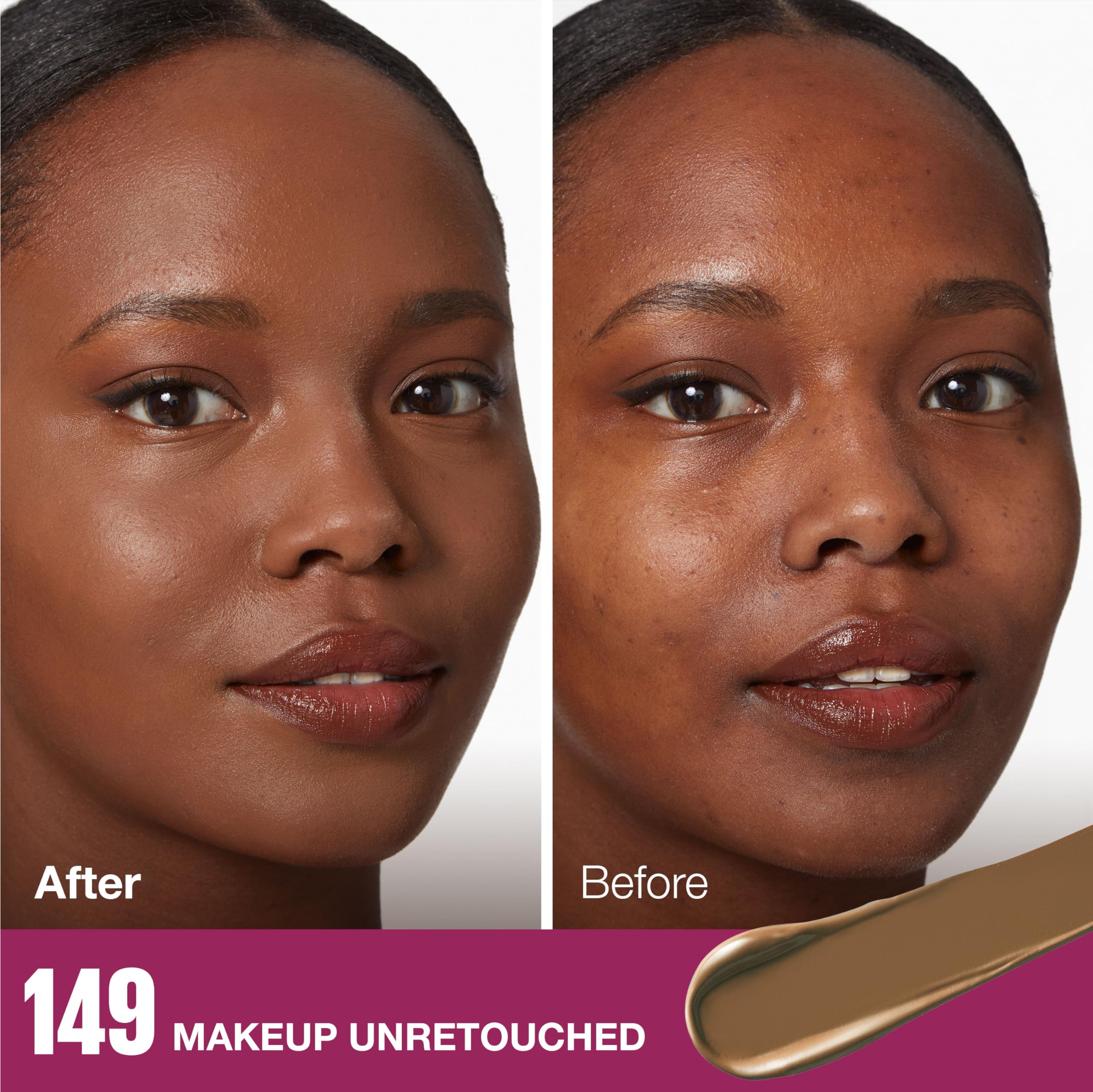 Maybelline concealer texture swipe showing smooth, blendable finish