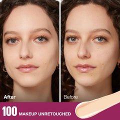 Maybelline concealer texture swiped on white surface showing blendability benefit