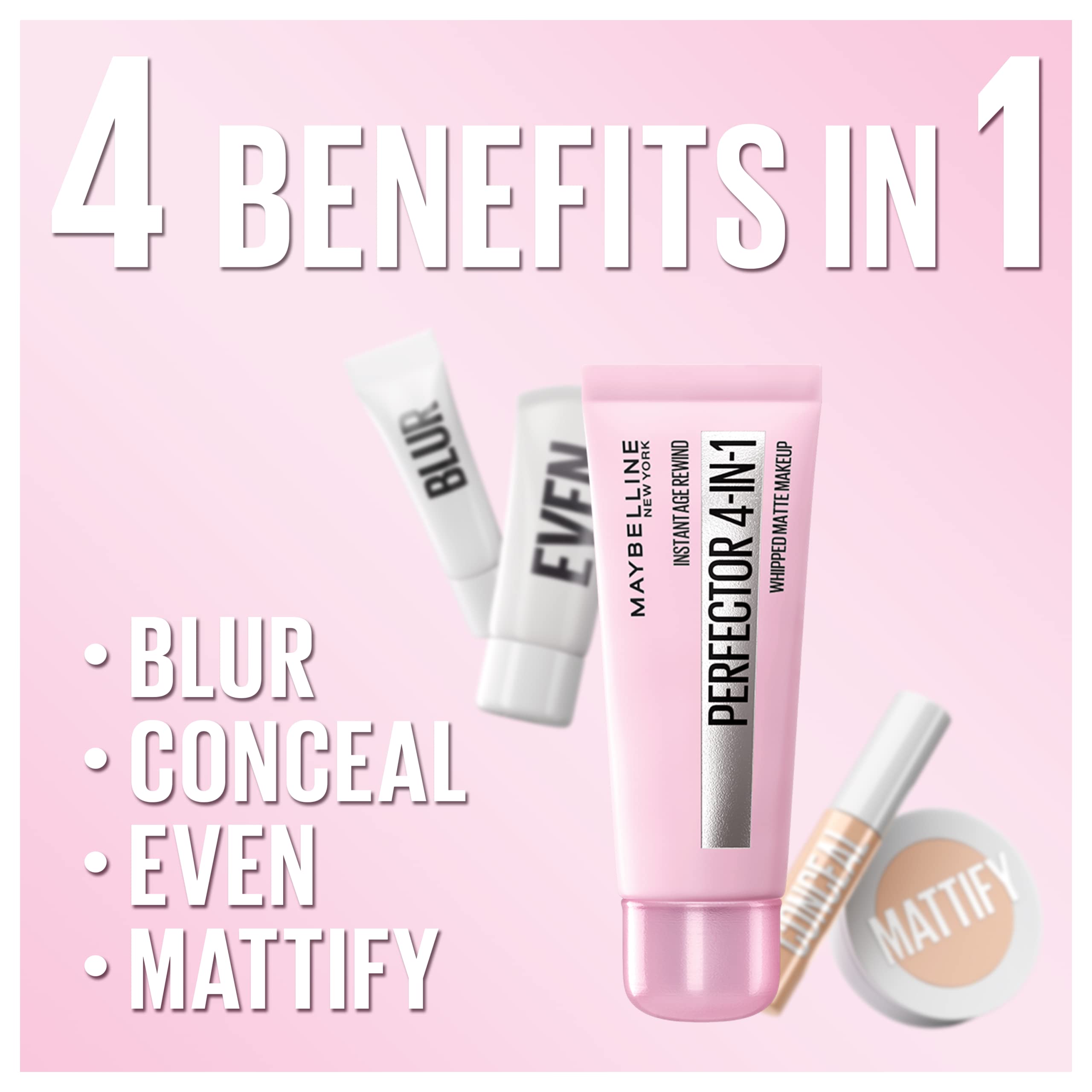 Maybelline Instant Age Rewind tube label detail showing shade and benefits