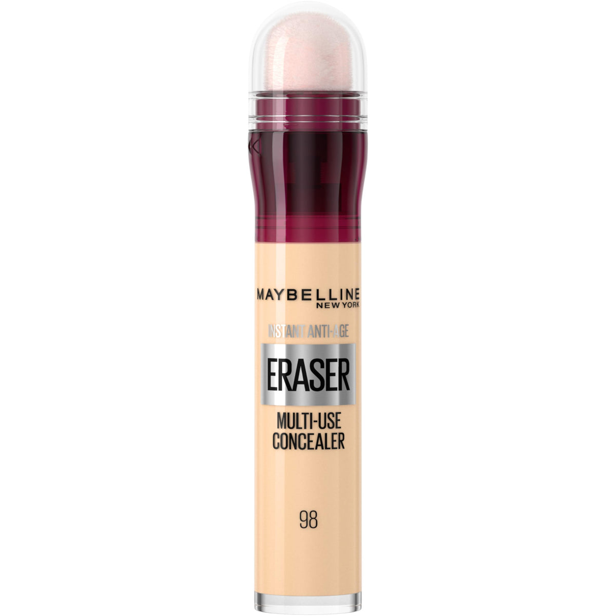MAYBELLINE front packaging showing concealer tube and label, convenient for travel