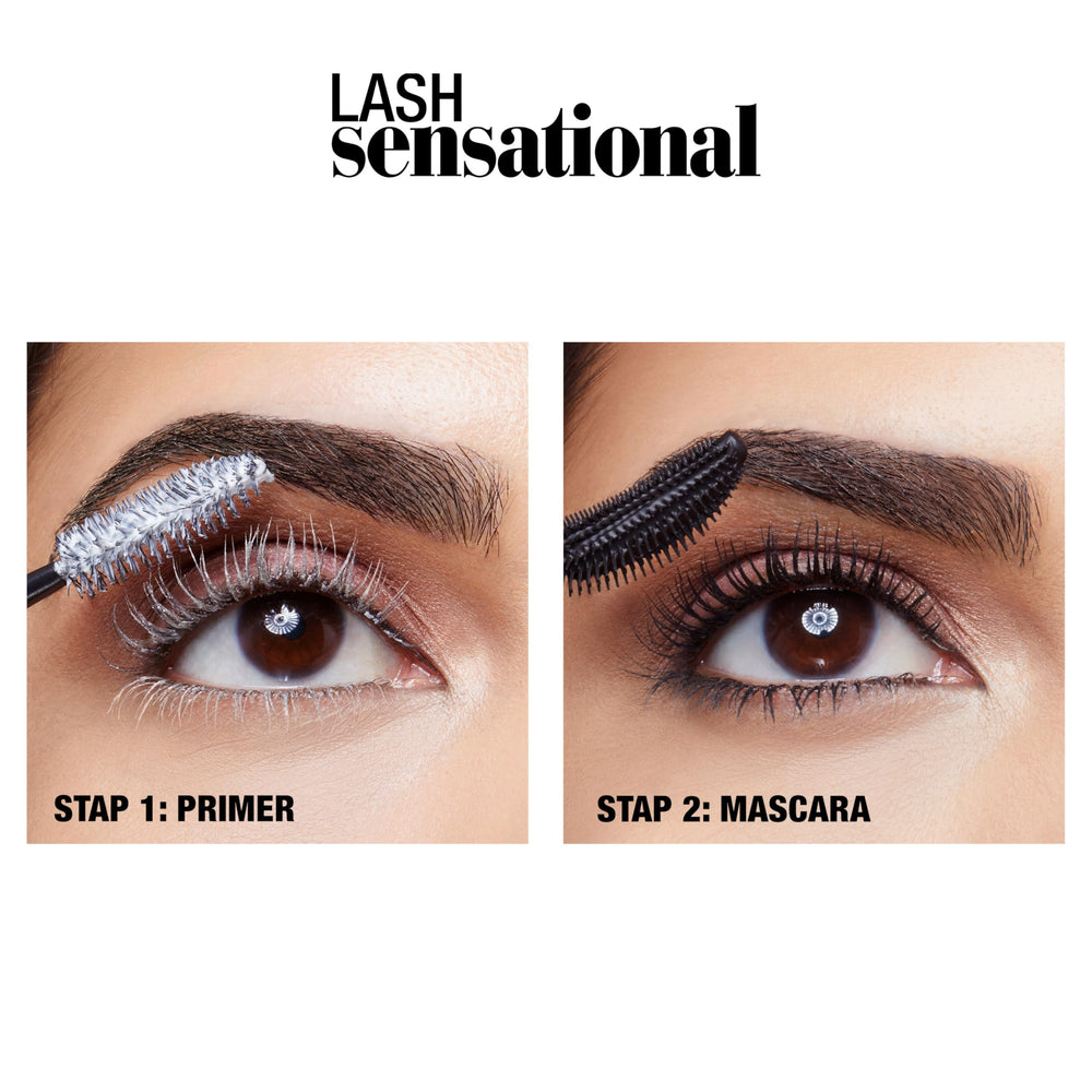 Maybelline Lash Sensational before and after lashes showing length and volume