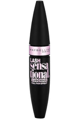 Maybelline mascara applied on one eye demonstrating fanned separated lashes