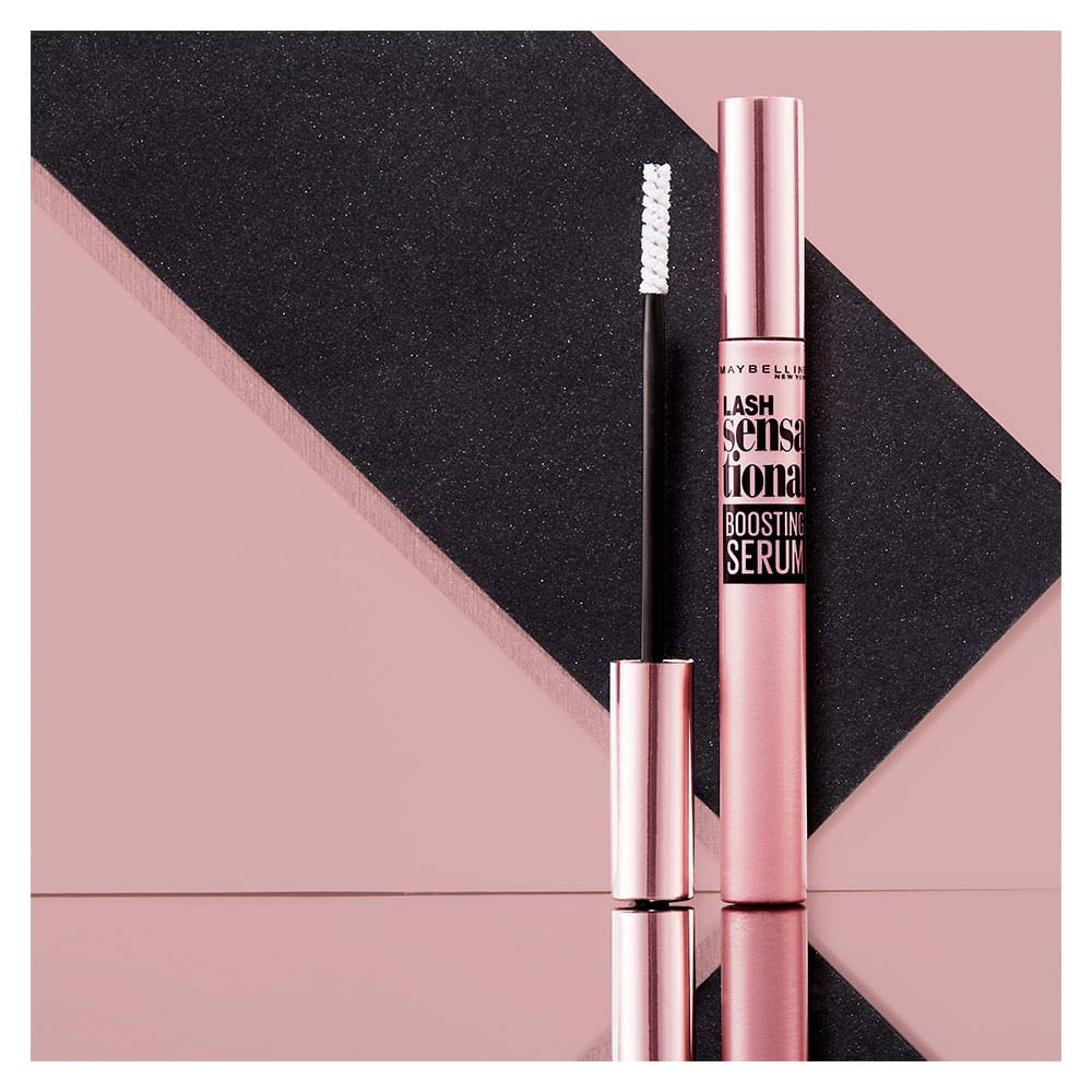 Maybelline Lash Sensational serum in use on lashes demonstrating conditioning