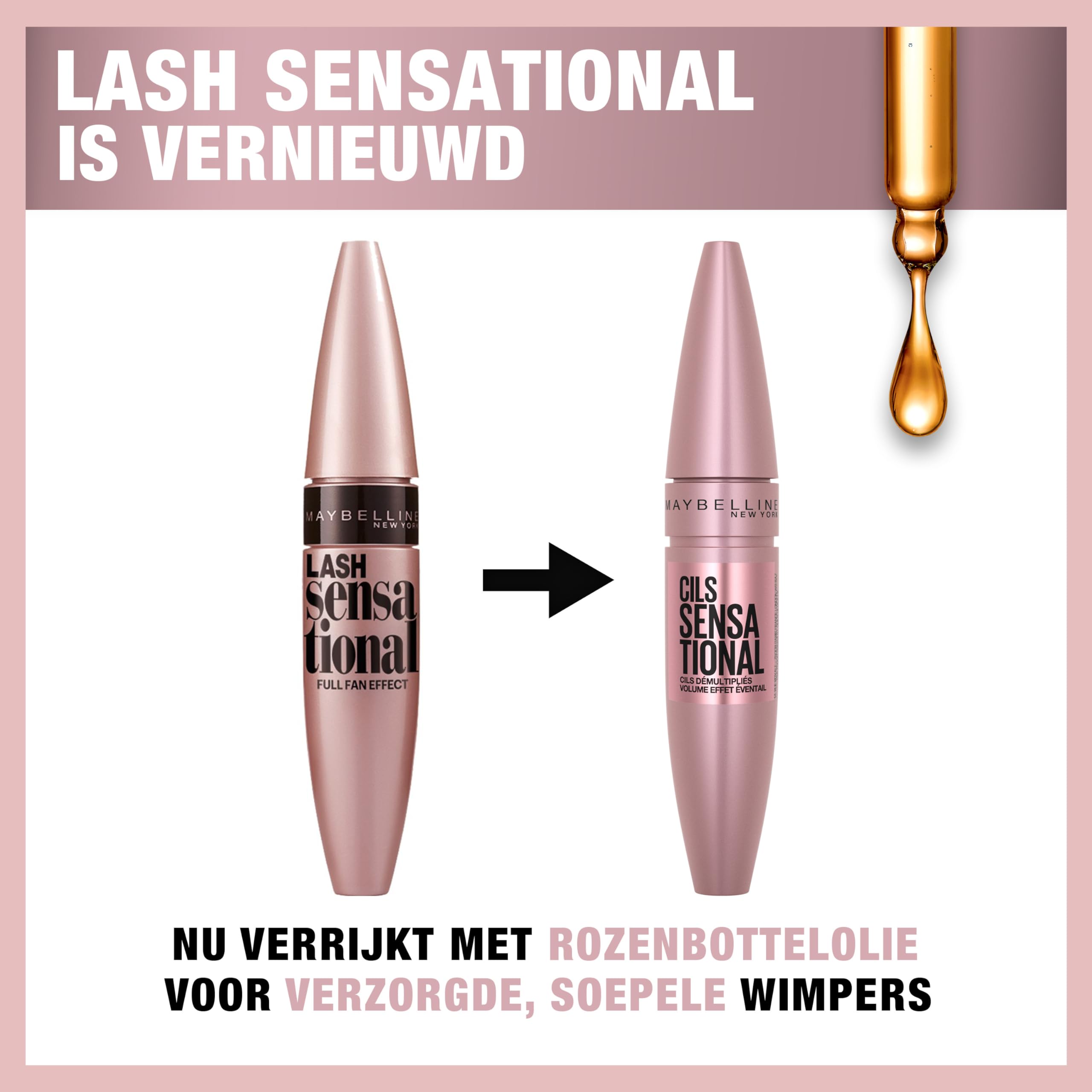 Maybelline Lash Sensational liquid-ink texture swirled, showing smooth coverage