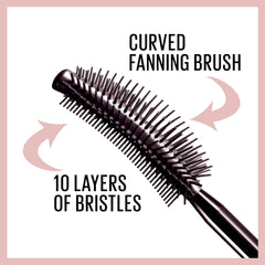 Maybelline Lash Sensational texture swatch on paper shows smooth ink payoff