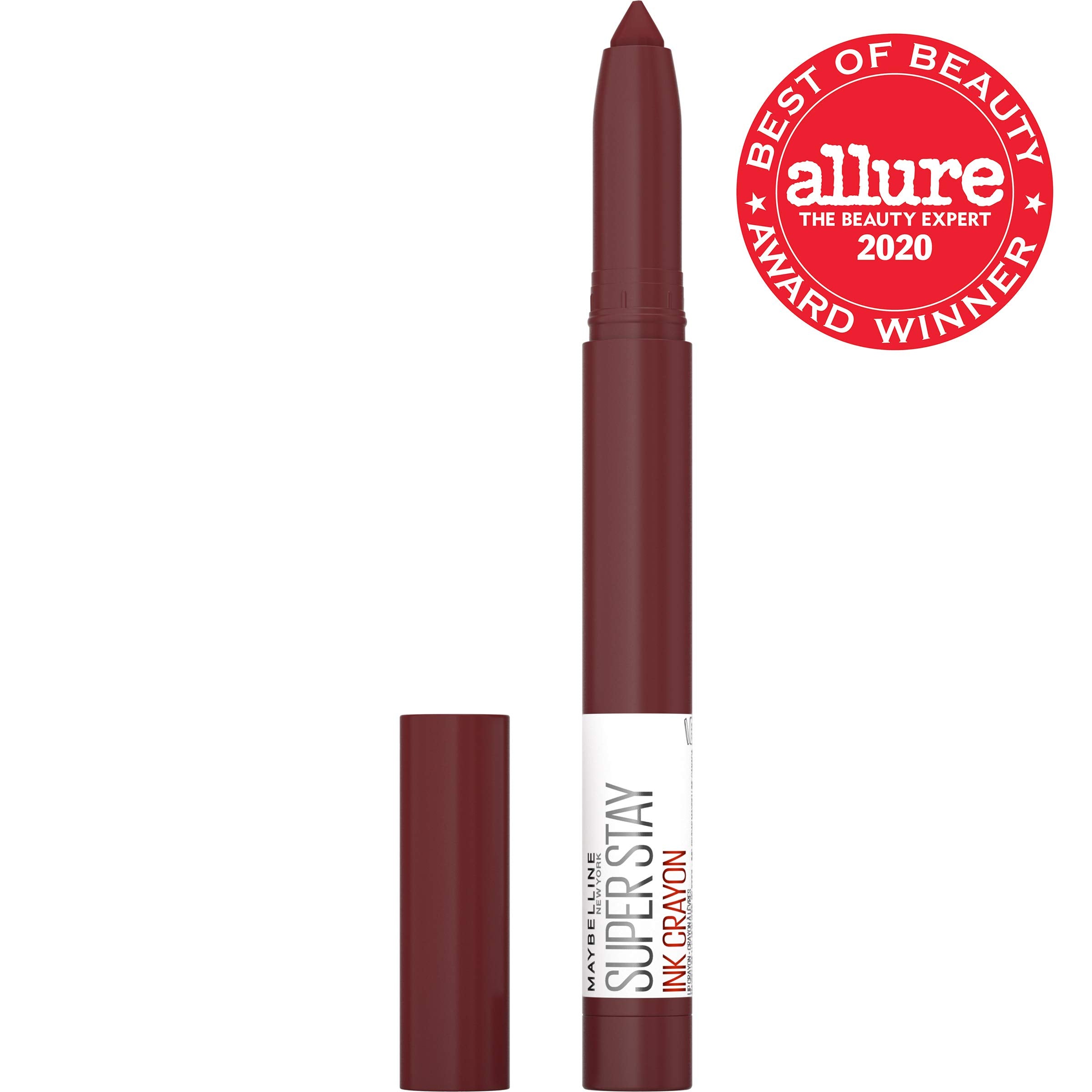 Maybelline lifestyle image with crayon in pouch for travel-ready benefit
