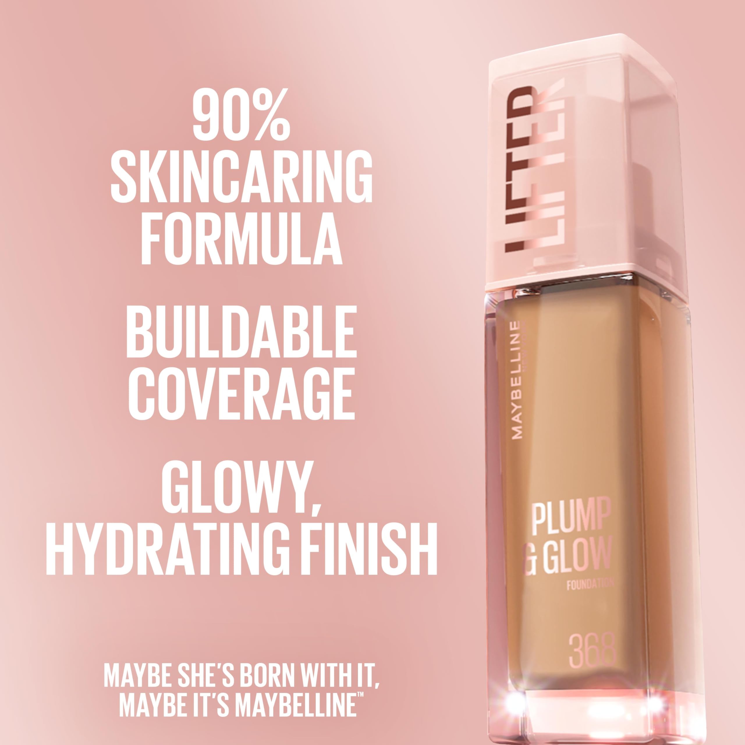 MAYBELLINE application with fingertips demonstrating easy blendability and natural glow