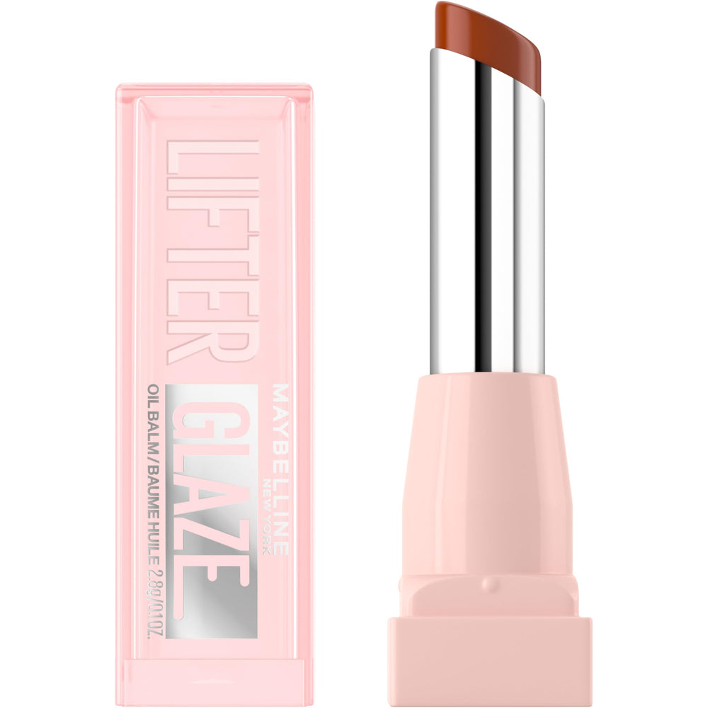MAYBELLINE front packaging showing Latte Crush shade and glossy finish benefit