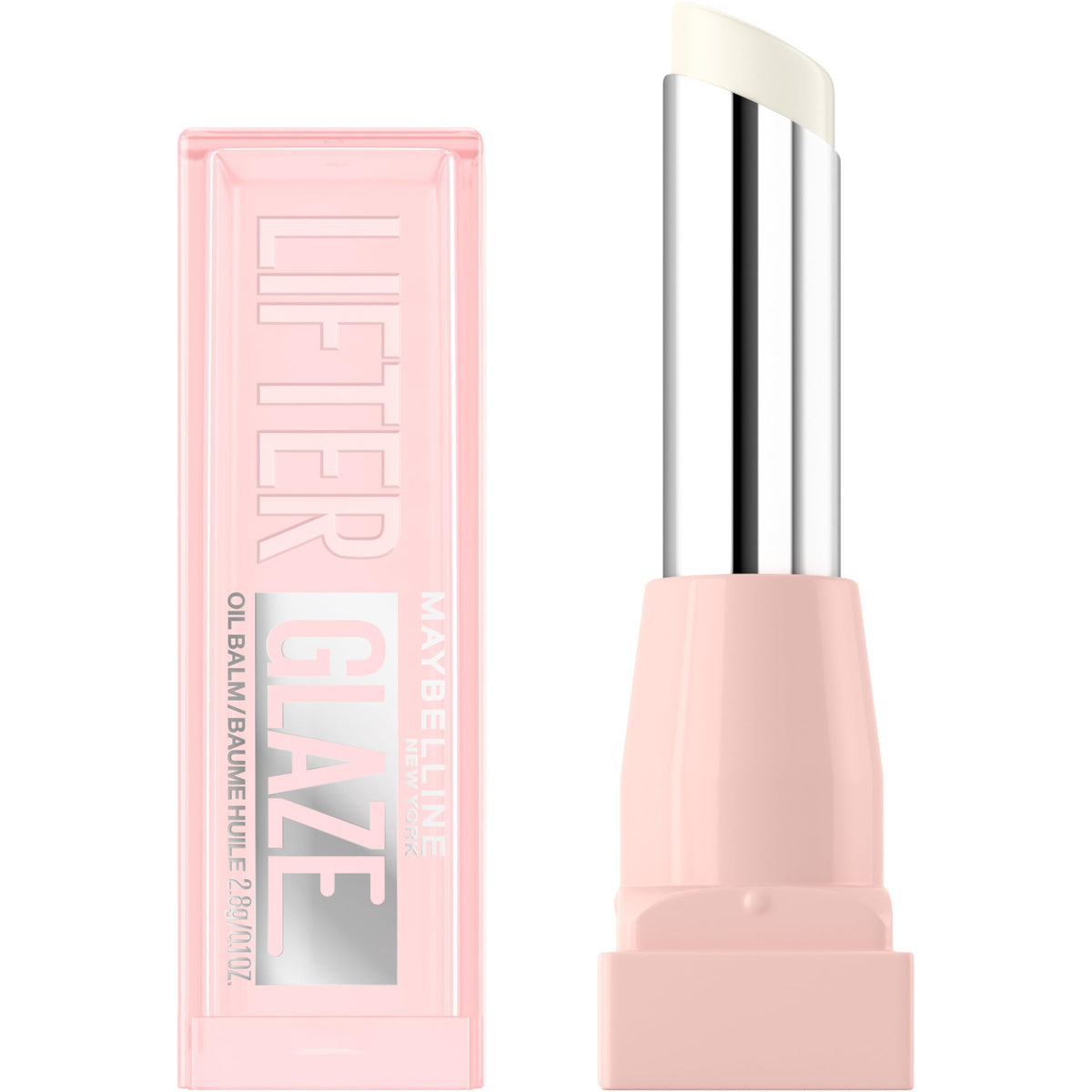 MAYBELLINE front packaging showing sleek clear balm and brand benefit