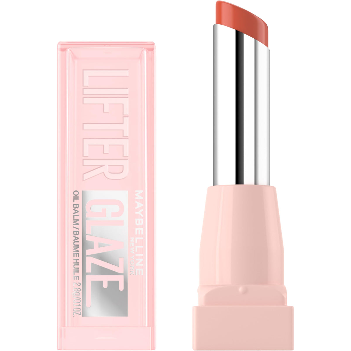maybelline front packaging shows sleek tube and glossy finish benefit hydration
