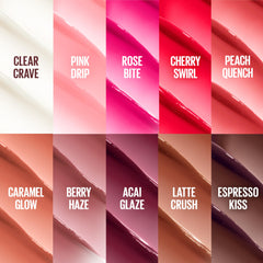 MAYBELLINE ingredients label close-up highlighting hyaluronic and oil blend benefit
