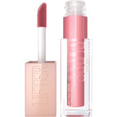 Maybelline lifter gloss front packaging showing brass pink neutral shade and benefit