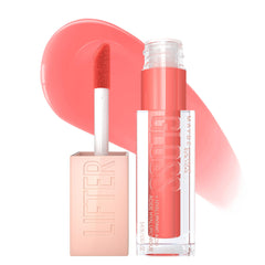 MAYBELLINE front packaging showing peach ring shade and glossy finish benefit