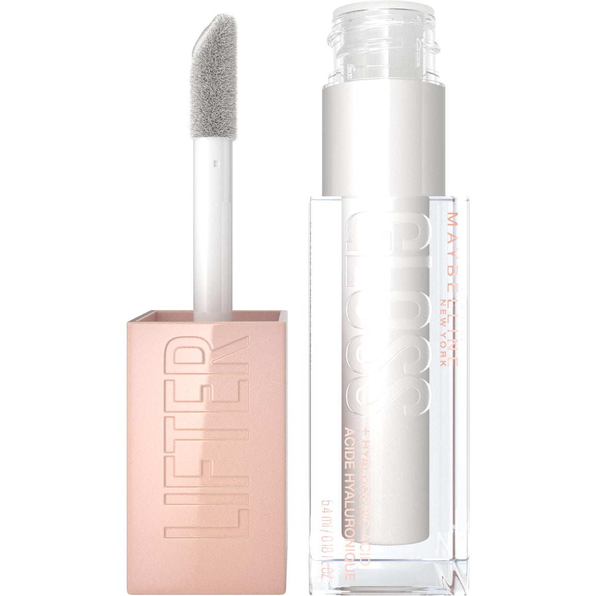 MAYBELLINE Lifter Gloss front tube showing pearl shade and shine benefit