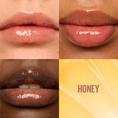 MAYBELLINE Lifter Gloss Honey XL wand applicator demonstrating smooth application