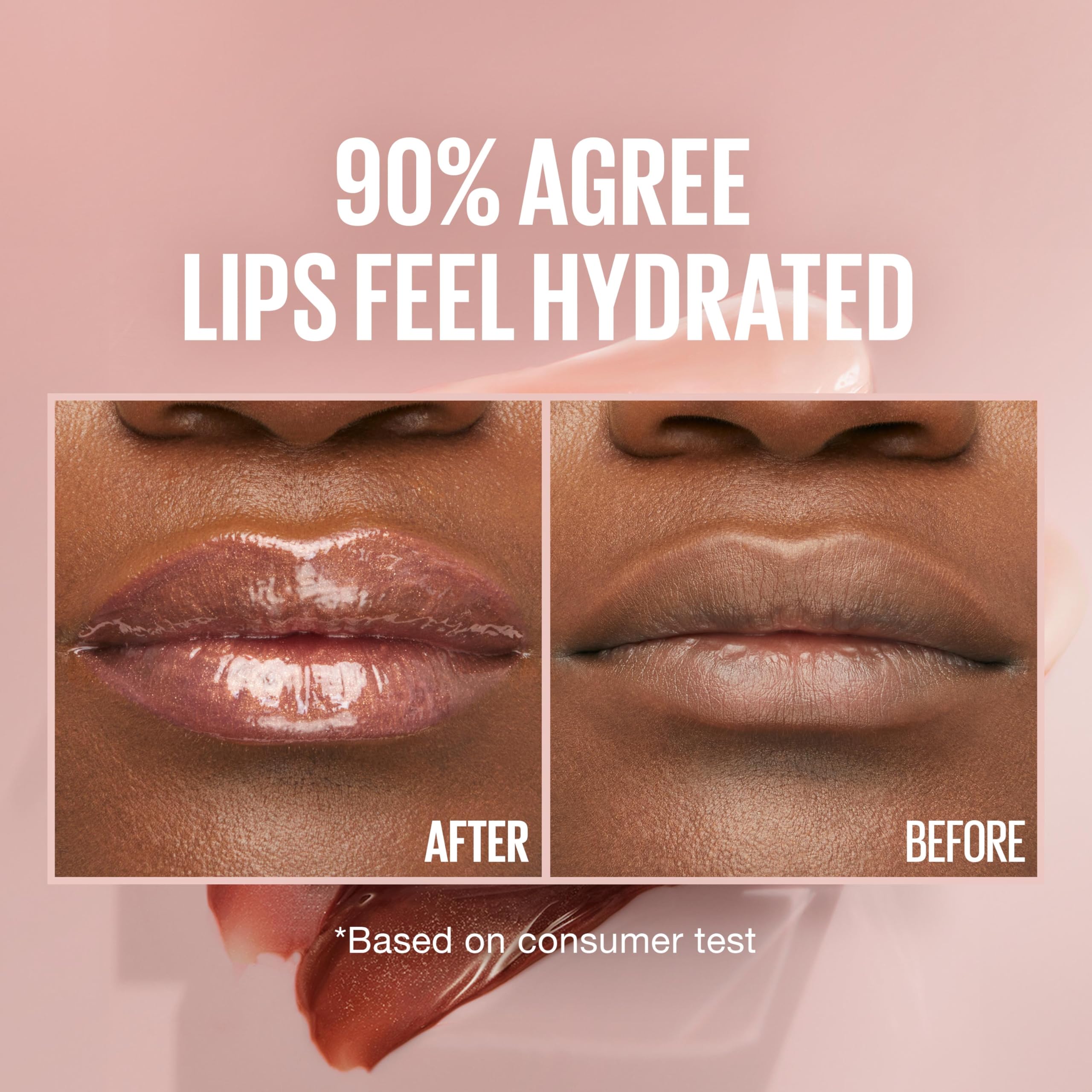 Maybelline lifter gloss worn on lips close-up showing plumper-looking, high-shine effect