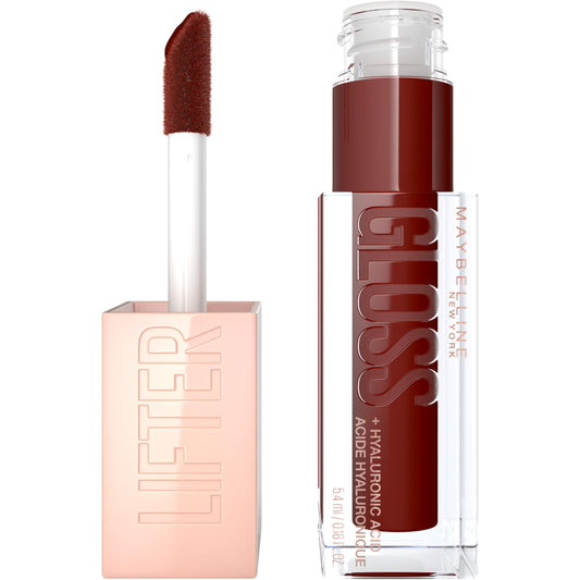Maybelline Lifter Gloss Maple front packaging showing high-shine finish benefit