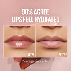 Maybelline Lifter Gloss on lips lifestyle image showing lifted, glossy look