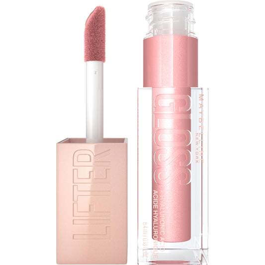 Maybelline Lifter Gloss front packaging showing shade Opal and glossy finish benefit
