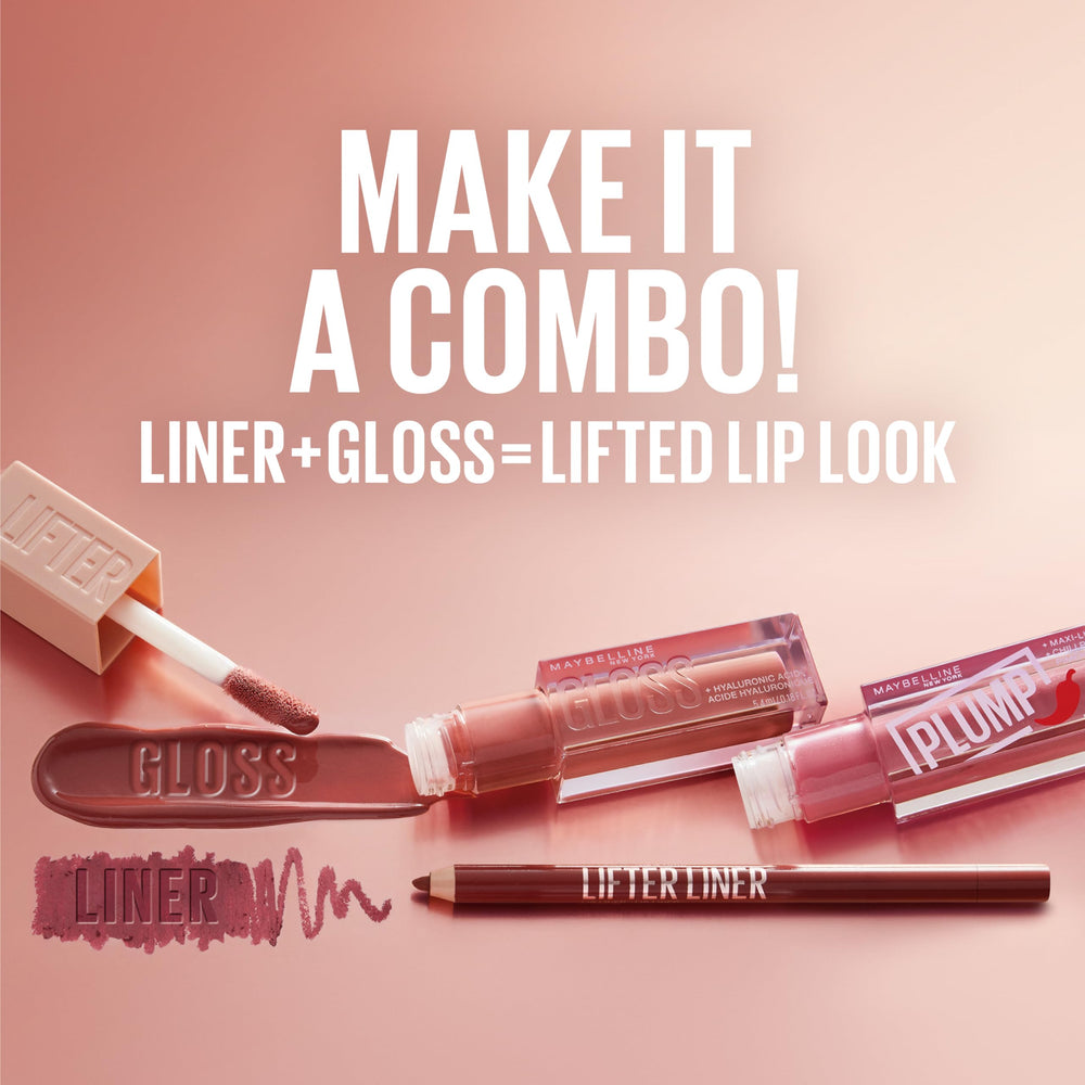 Maybelline Lifter Gloss held in hand size comparison illustrating travel-friendly convenience
