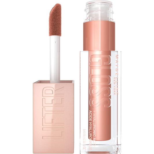 Maybelline Lifter Gloss Stone front packaging showing shade and finish benefit