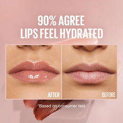 Maybelline Lifter Gloss Stone on model lips demonstrating plumper-looking effect benefit