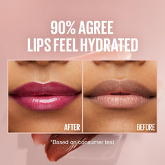 Maybelline Lifter Gloss Taffy on lips showing sheer berry shine benefit