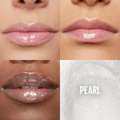 MAYBELLINE Lifter Gloss XL wand applicator demonstrating even coverage benefit