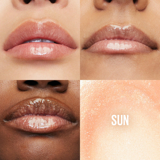 Maybelline Lifter Gloss XL wand applicator demonstrating wide coverage for quick application