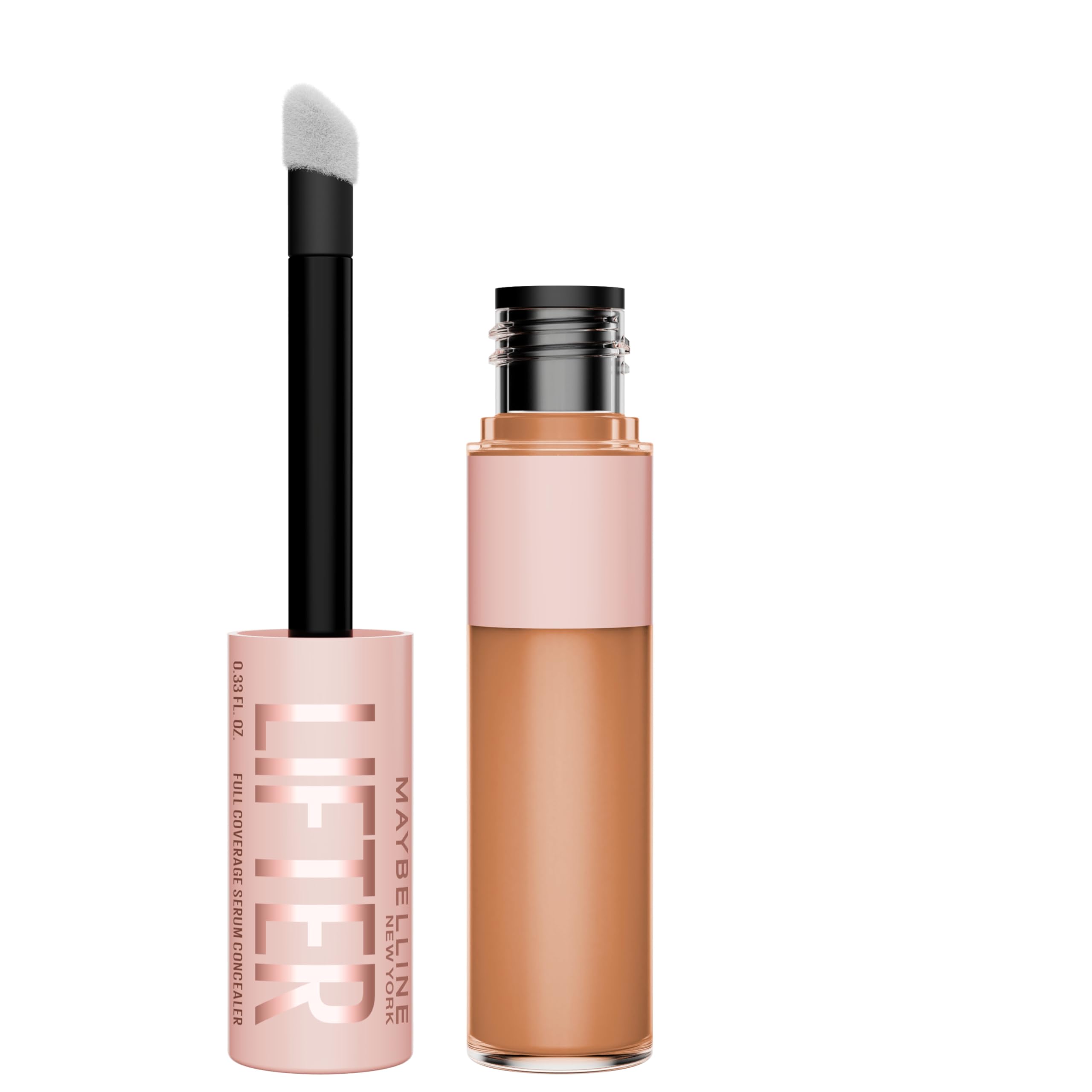 Maybelline Lifter Serum Concealer front packaging showing bottle and label benefit