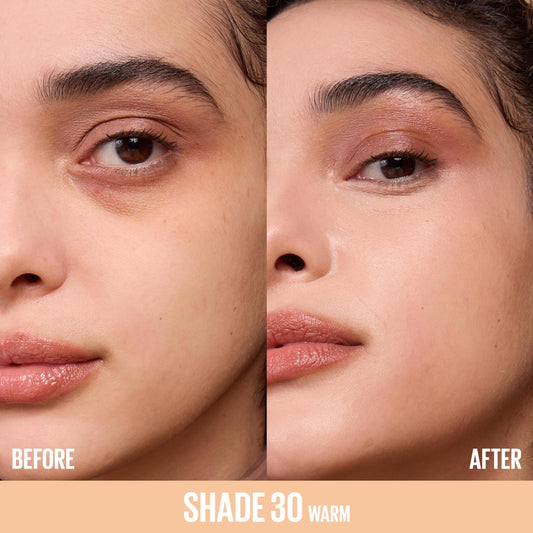 Maybelline wand next to creamy concealer texture for smooth blend