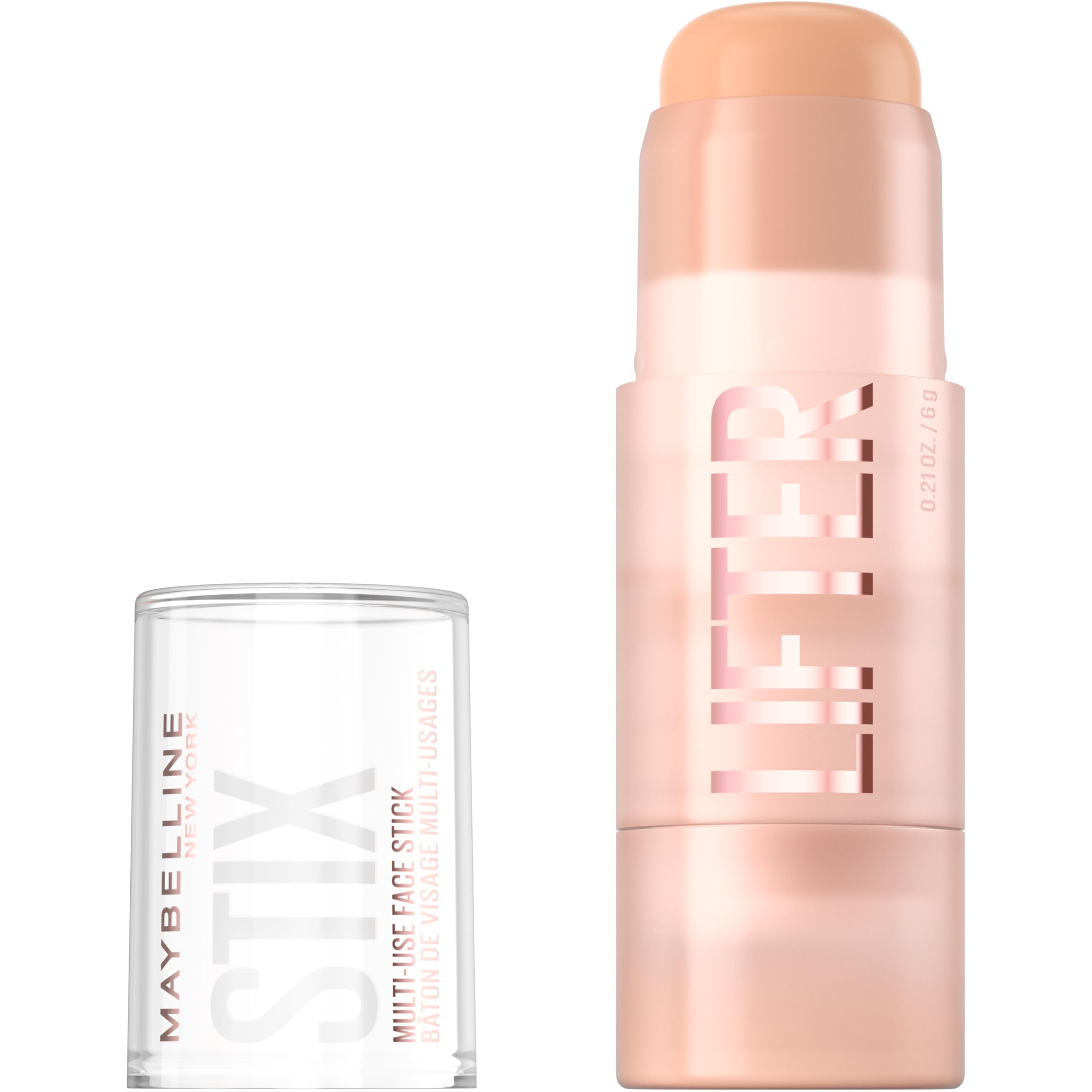 MAYBELLINE front-open Lifter Stix showing creamy stick for easy sculpting