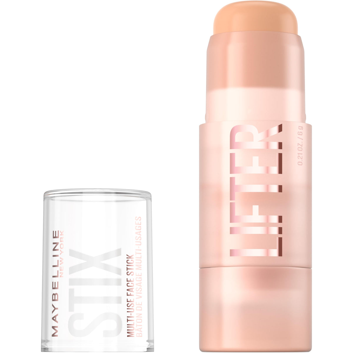 MAYBELLINE front-open Lifter Stix showing creamy stick for easy sculpting