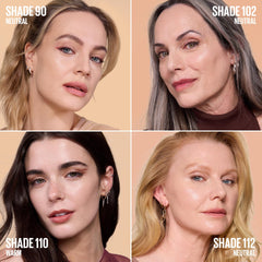 MAYBELLINE arm swatches of multiple shades including 112 to help find the right match quickly